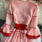 Pink A-Linie Spitze kurzes Kleid Modekleid 842