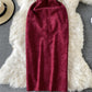 Burgundy off shoulder dress  781