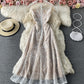 Cute lace long A line dress fashion dress  802