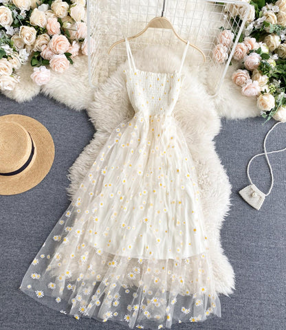 Cute A line tulle floral dress  766