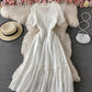 Cute v neck dress white dress  822