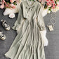 A line chiffon dress long sleeve dress  846