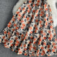 Cute A line floral dress lace dress  794