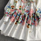 Stilvolles Blumenkleid in A-Linie mit langen Ärmeln 803 