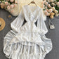 Cute chiffon A line dress long sleeve dress  786