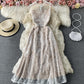 Cute lace long A line dress fashion dress  802