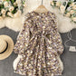 Cute A line floral dress fashion dress  811