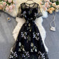 Black A line lace dress fashion dress  821