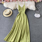 Simple A line v neck dress  764
