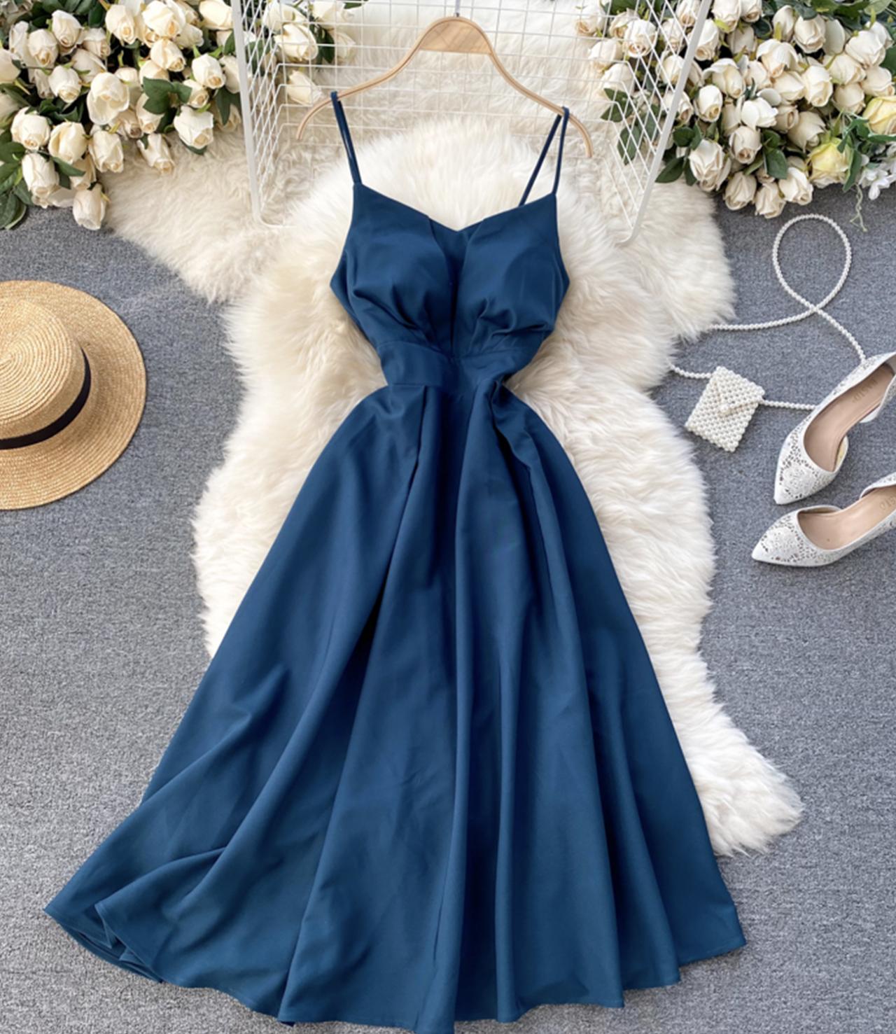 Stylish v neck lace up dress A line party dress  767