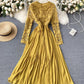 Stylish long sleeve lace dress  768