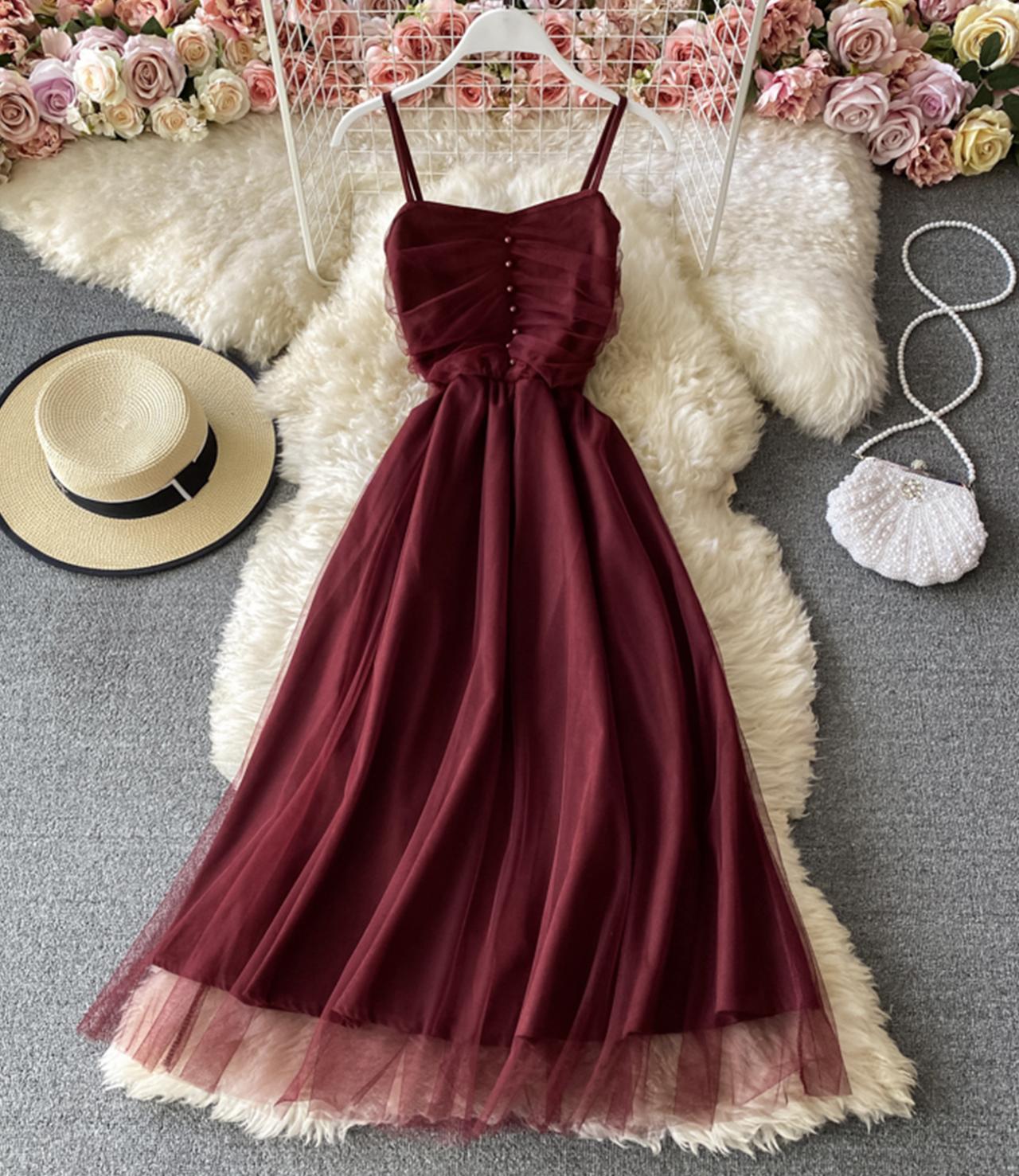 Cute tulle short dress A line summer dress  760