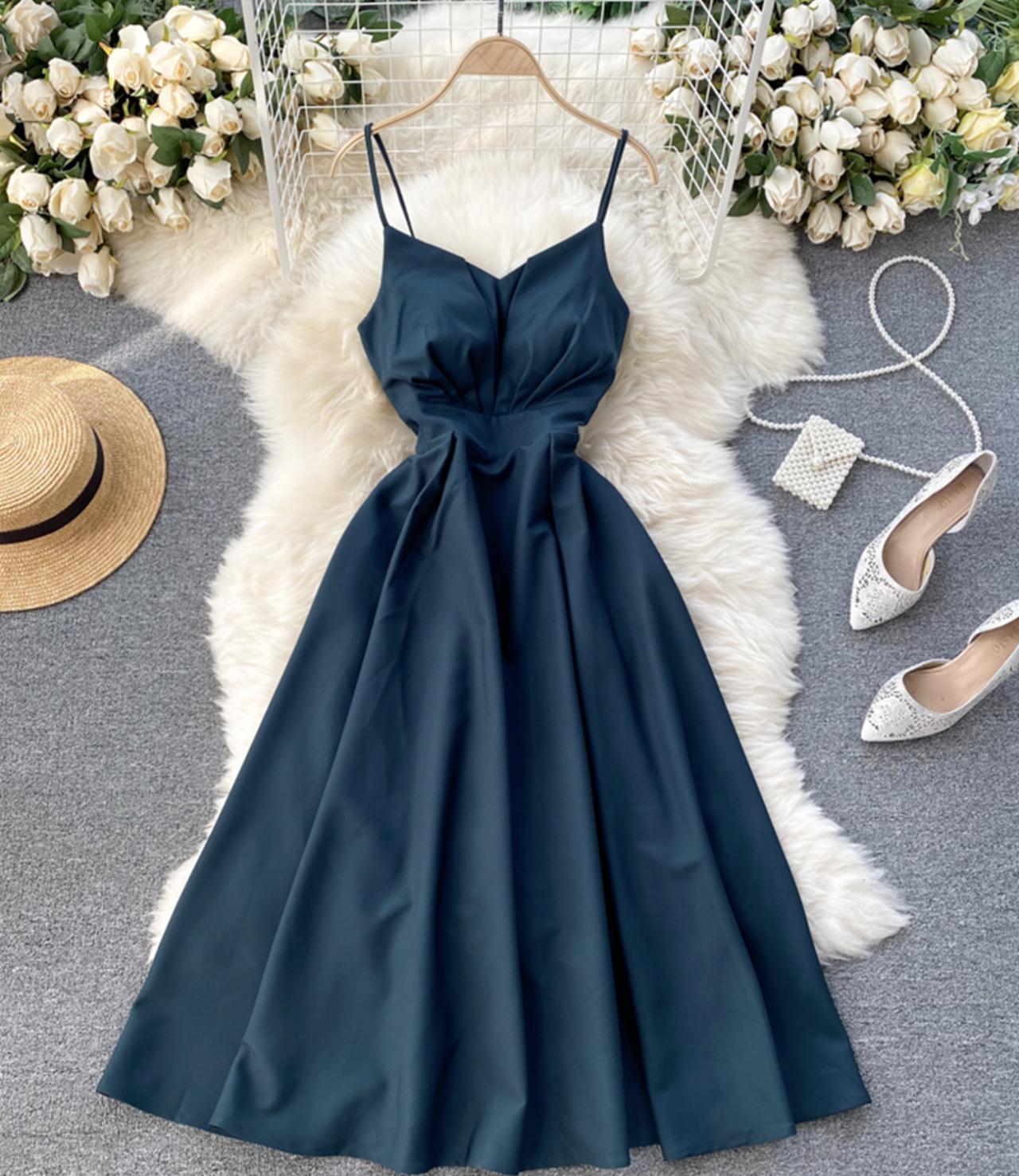 Stylish v neck lace up dress A line party dress  767