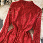 Elegantes Spitzenkleid mit langen Ärmeln Kleid in A-Linie 776