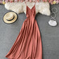 Simple A line v neck dress  764