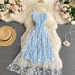 Cute A line tulle floral dress  766