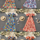 A line v neck floral dress fashion dress  770