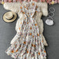 Cute A line floral dress fashion dress  801