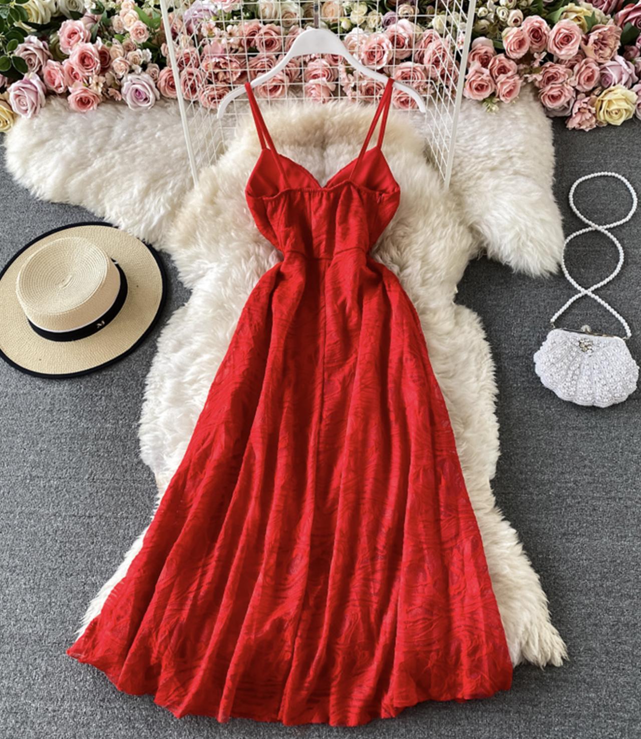 Cute lace backless dress fashion dress  762