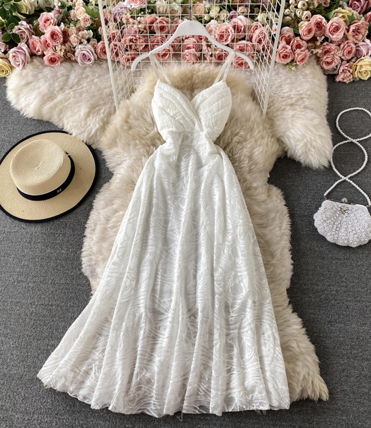 Cute lace backless dress fashion dress  762