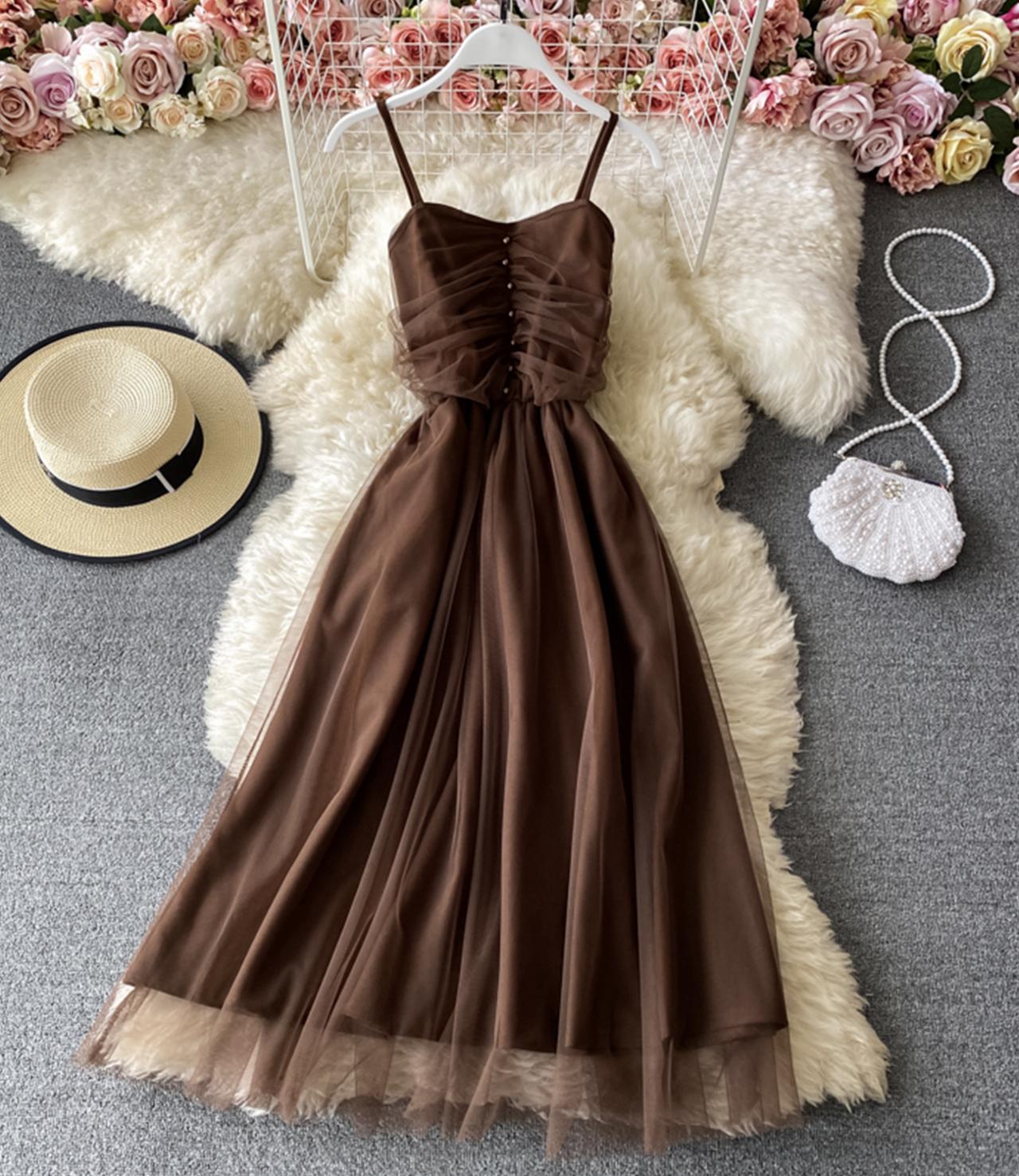 Cute tulle short dress A line summer dress  760