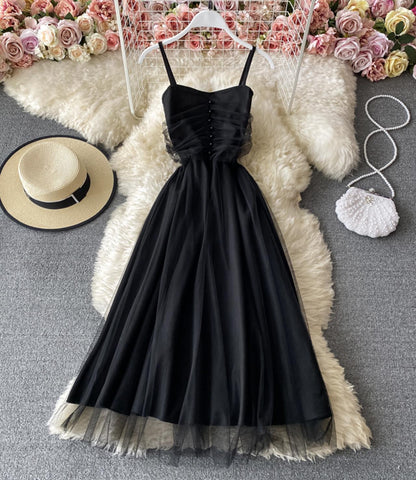 Cute tulle short dress A line summer dress  760