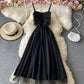 Simple v neck lace up dress A line dress  761