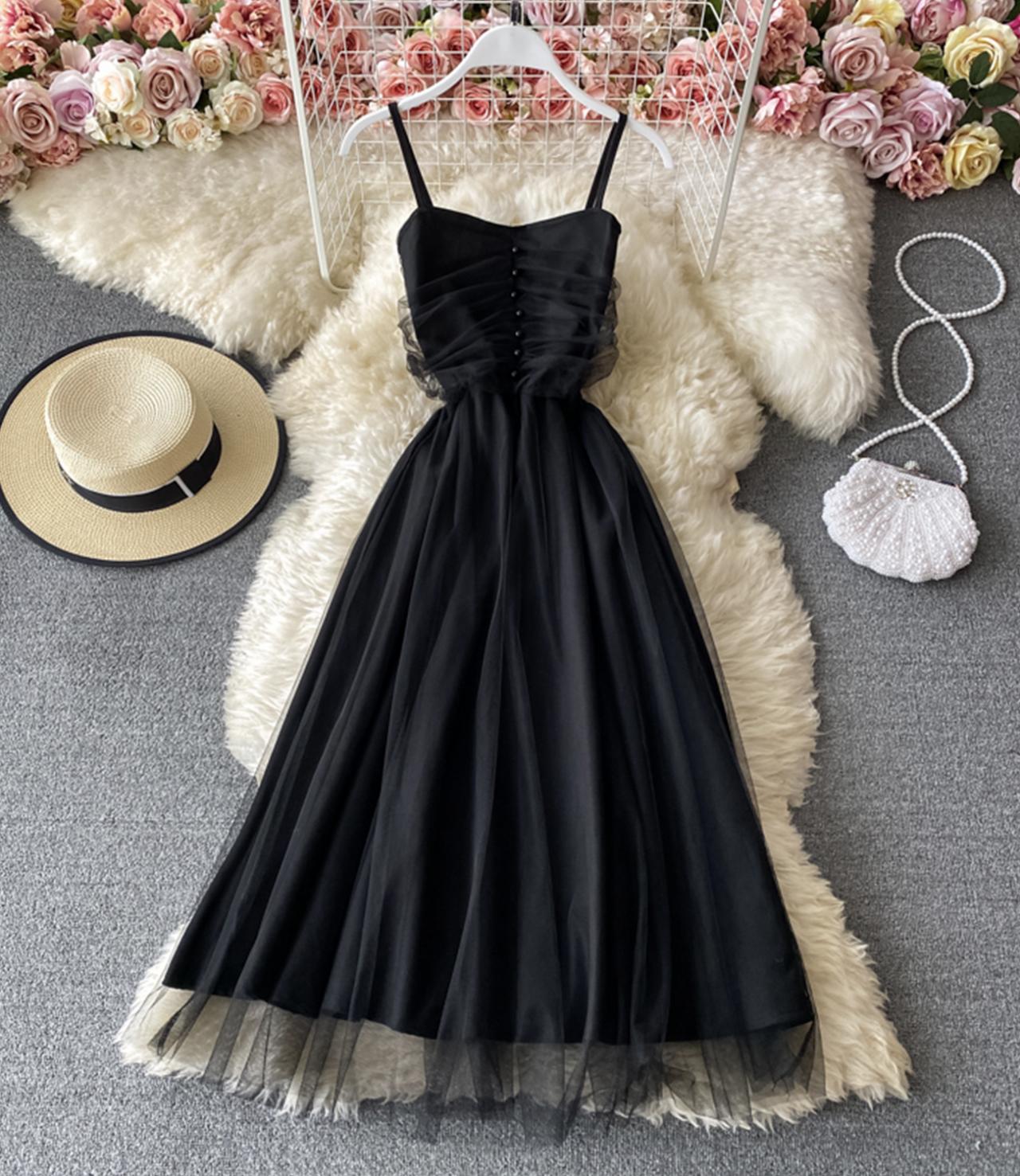 Simple v neck lace up dress A line dress  761