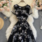 Black A line short dress fashion dress  750