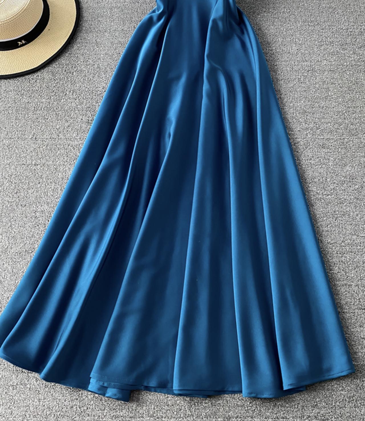 Simple A line v neck dress fashion dress  739