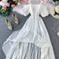 Robe trapèze blanche simple pour fille 1117 
