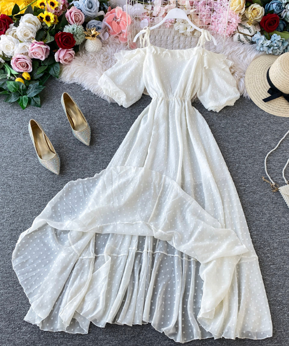Robe trapèze blanche simple pour fille 1117 