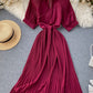 Simple A line pleated dress fashion girl short sleeve dress  1181