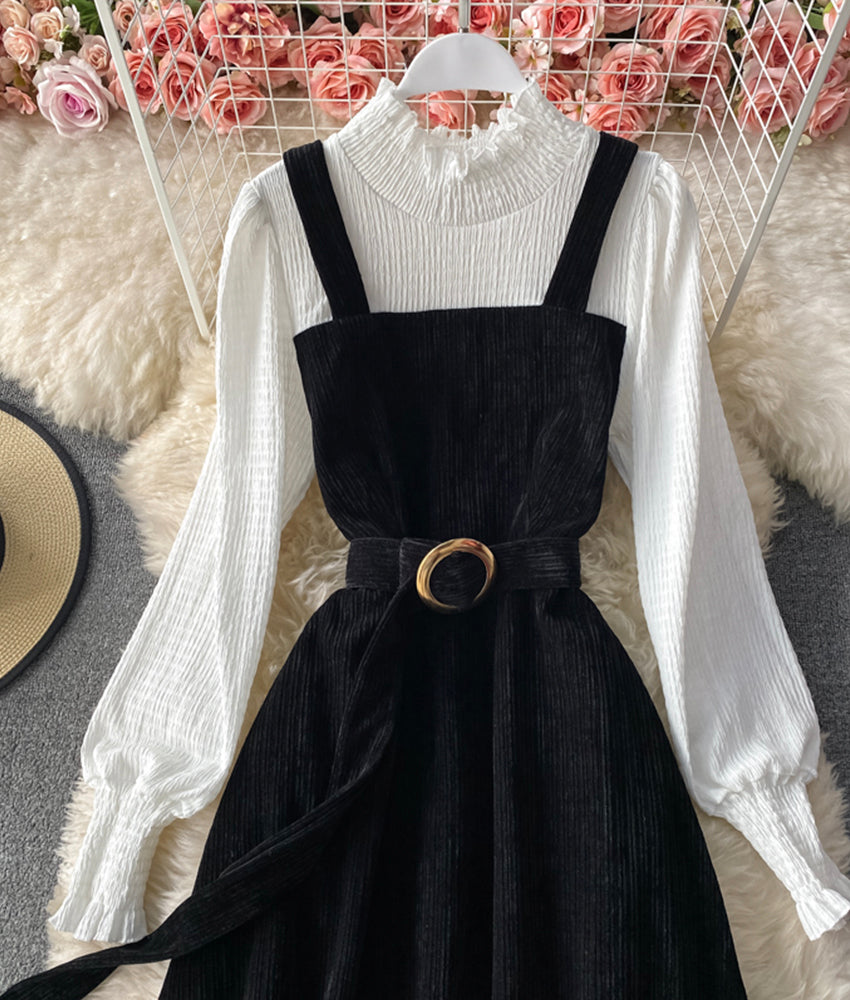 A line patchwork dress  885