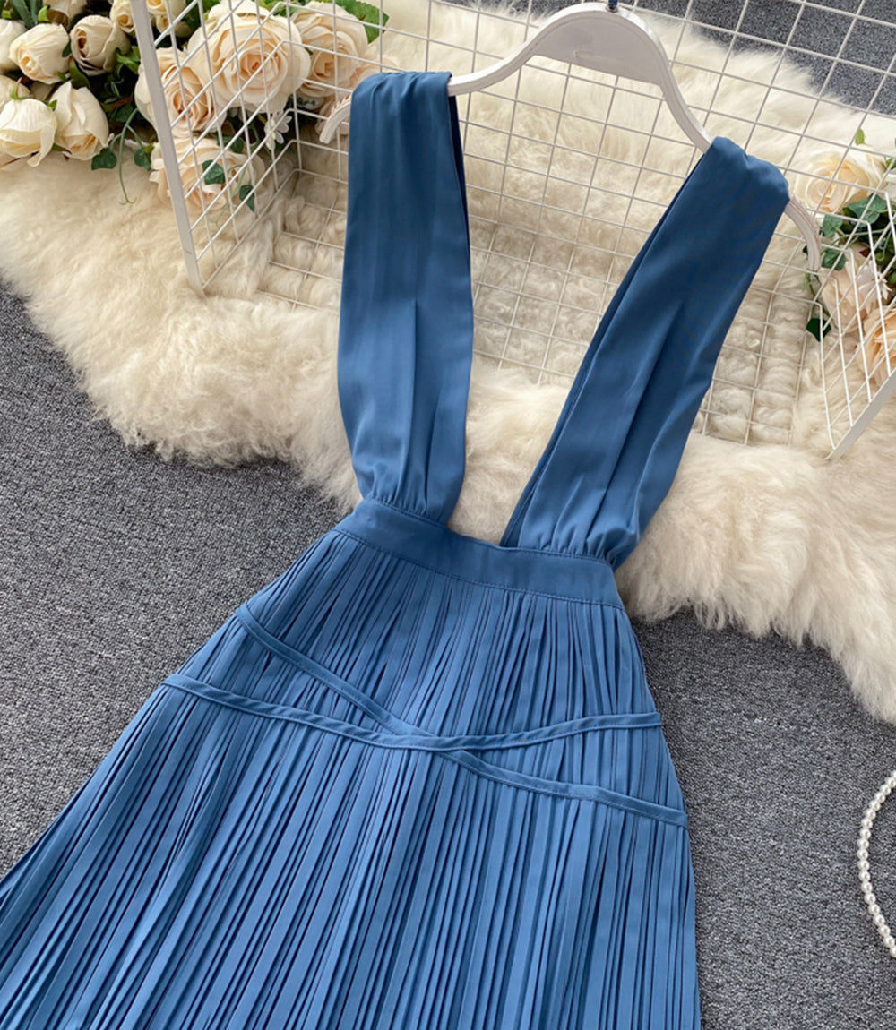 Süßes A-Linien-Kleid mit V-Ausschnitt, modisches Kleid 853