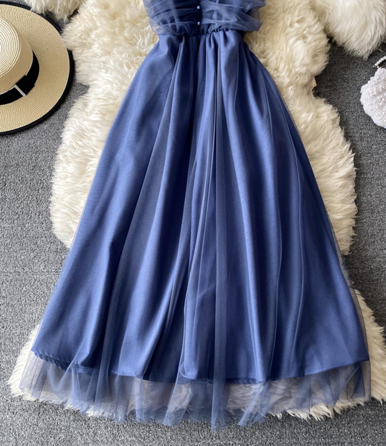 Cute tulle short dress A line summer dress  760