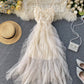 Robe d'été en tulle à paillettes champagne 1120