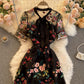 Cute A line dress with embroidery  829