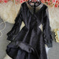 Schwarzes durchsichtiges Kleid in A-Linie kurzes Kleid 856