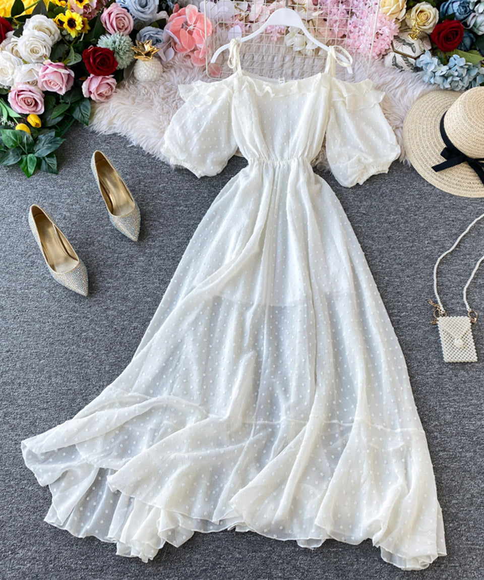 Robe trapèze blanche simple pour fille 1117 