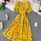 Cute v neck cherry dress summer dress  1282