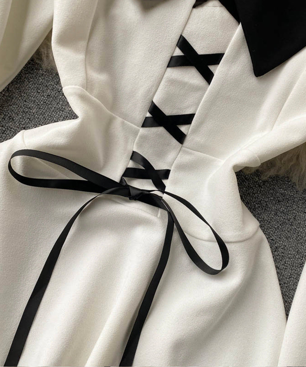 Süßes kurzes Kleid mit V-Ausschnitt, Mode-Mädchenkleid 834