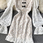 Cute lace long sleeve dress  769