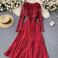 Stylish long sleeve lace dress  768
