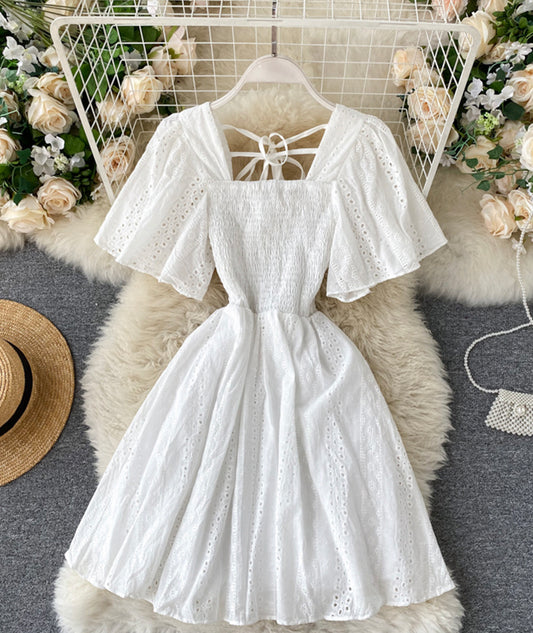 Einfaches A-Linie kurzes Kleid Mode Mädchenkleid 1036