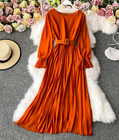 A-Linie Chiffon-Langarmkleid 908