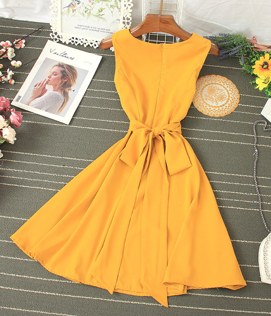 Simple v neck sleeveless dress summer dress  1200