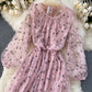 Cute A line letter dress long sleeve dress two pieces sets  1038