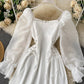 Cute A line short dress long sleeve waist dress  1034