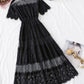 Black A line lace dress summer dress  1145
